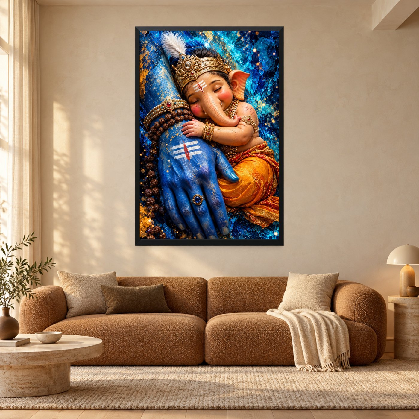 Mahadev Cosmic Consciousness - Matte Black Frame